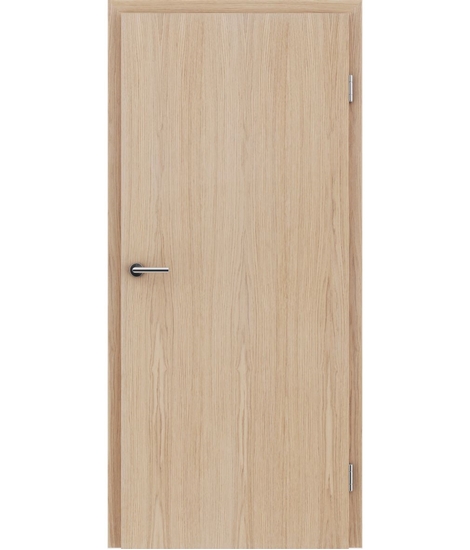 Veneered interior door with longitudinal structure GREENline – European oak brushed white-oiled