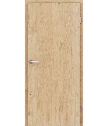 Veneered interior door with longitudinal structure GREENline – Oak knotty brushed matt stained lacquered