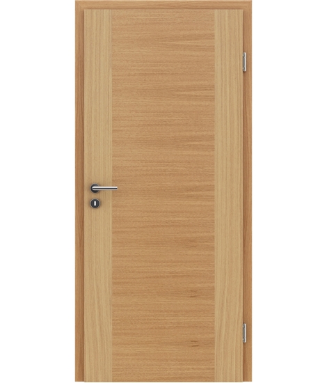 Veneered interior door with a combination of a transverse and longitudinal structure VIVCEline – F1 European oak naturally lacquered