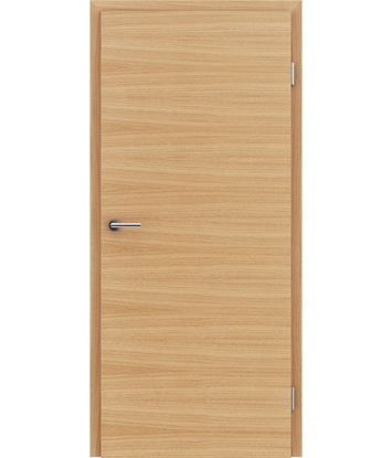 Veneered interior door with a combination of a transverse and longitudinal structure VIVCEline – F4 European oak naturally lacquered