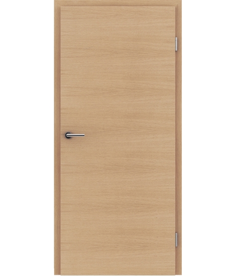 Veneered interior door with a combination of a transverse and longitudinal structure VIVCEline – F4 European oak brushed matt stained lacquered