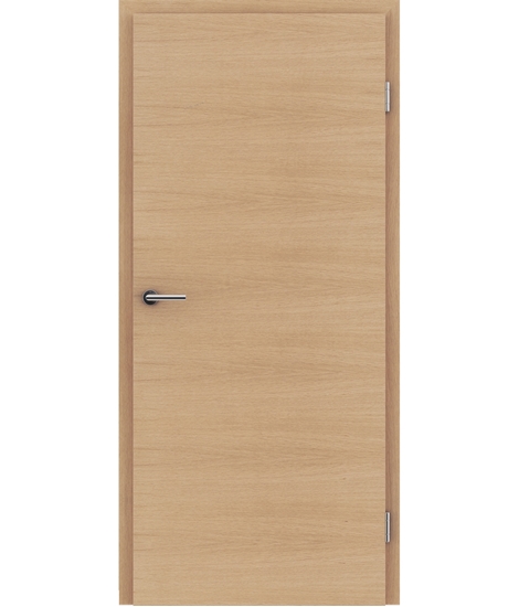 Veneered interior door with a combination of a transverse and longitudinal structure VIVCEline – F4 European oak brushed matt stained lacquered