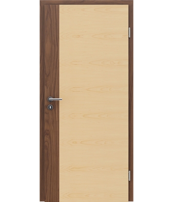 Veneered interior door with a combination of a transverse and longitudinal structure VIVCEline – F5 walnut, strip Maple