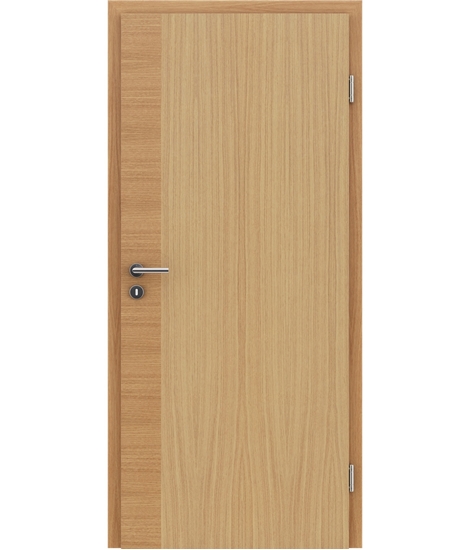 Veneered interior door with a combination of a transverse and longitudinal structure VIVCEline – F12 European oak naturally lacquered