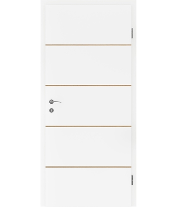 White-lacquered interior door BELLAline – FN1 white-lacquered, oak strip