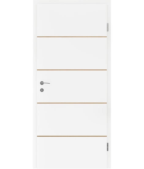 White-lacquered interior door BELLAline – FN1 white-lacquered, oak strip