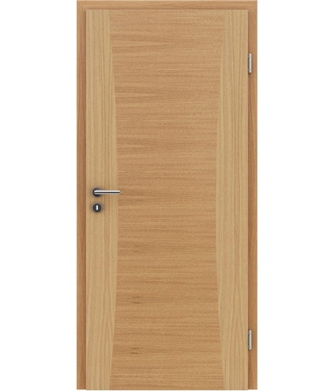 Veneered interior door with intarsia strips HIGHline – I13 European oak