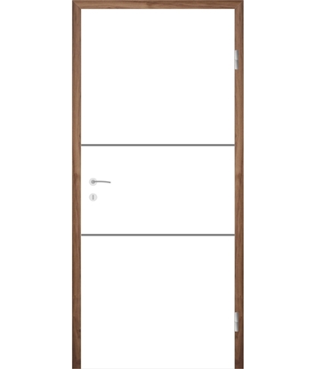 White-lacquered interior door with grooves COLORline – MODENA R11L