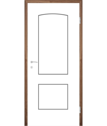 White-lacquered interior door with grooves COLORline – MODENA R14L