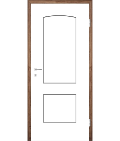 White-lacquered interior door with grooves COLORline – MODENA R14L