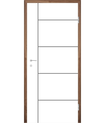 Picture of White-lacquered interior door with grooves COLORline – MODENA R17L