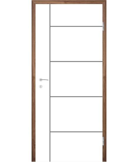 White-lacquered interior door with grooves COLORline – MODENA R17L