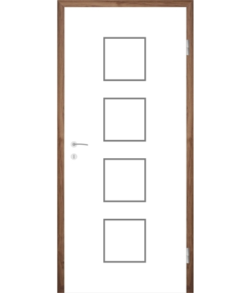 Picture of White-lacquered interior door with grooves COLORline – MODENA R23L