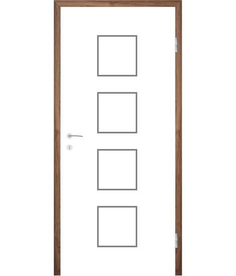 White-lacquered interior door with grooves COLORline – MODENA R23L