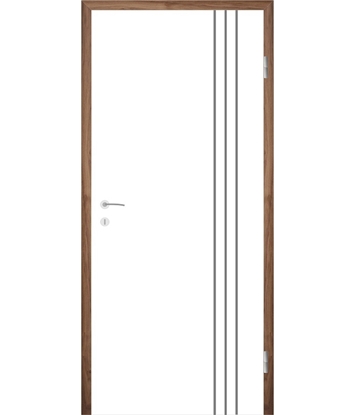 White-lacquered interior door with grooves COLORline – MODENA R36L