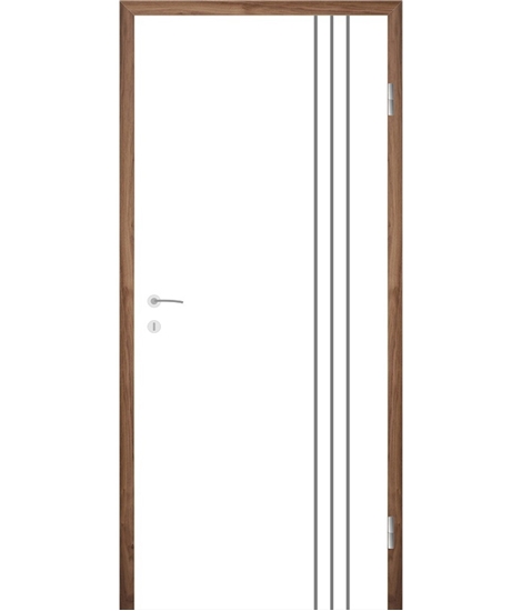 White-lacquered interior door with grooves COLORline – MODENA R36L