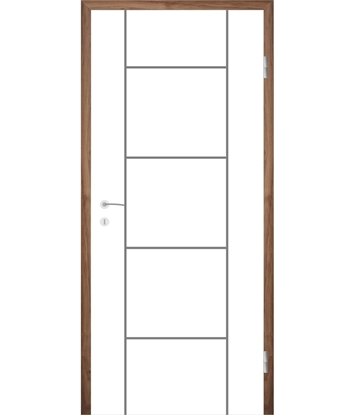 White-lacquered interior door with grooves COLORline – MODENA R5L