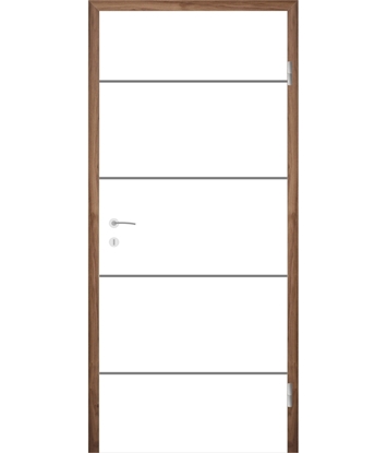 White-lacquered interior door with grooves COLORline – MODENA R6L