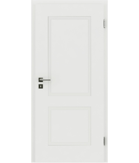 White-lacquered interior door with a relief-like surface KAISERline – R38L white-lacquered