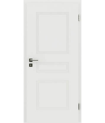 White-lacquered interior door with a relief-like surface KAISERline – R39L white-lacquered