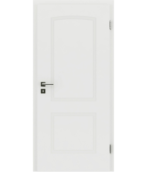 White-lacquered interior door with a relief-like surface and a curve KAISERline – R40L, white-lacquered