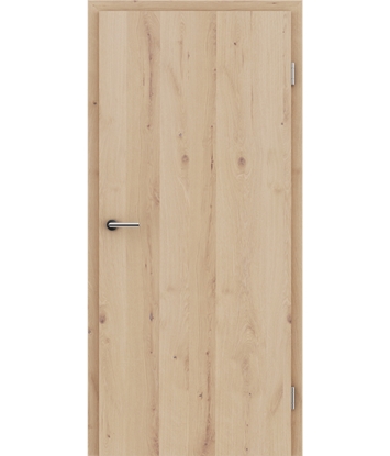 Picture of Veneered interior door with longitudinal structure GREENline - oak knotty cracked brushed white-oiled