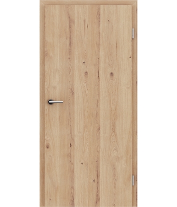 Veneered interior door with longitudinal structure GREENline - oak knotty cracked brushed matt stained lacquered