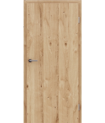 Veneered interior door with longitudinal structure GREENline - oak knotty cracked brushed naturally lacquered