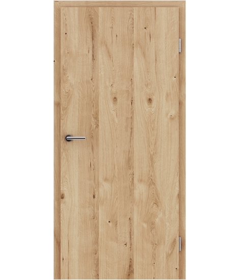Veneered interior door with longitudinal structure GREENline - oak knotty cracked brushed naturally lacquered