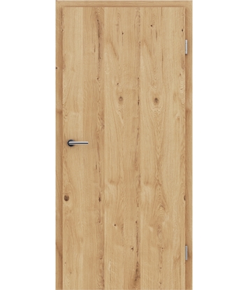 Picture of Veneered interior door with longitudinal structure GREENline - oak knotty cracked brushed oiled