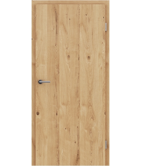 Veneered interior door with longitudinal structure GREENline - oak knotty cracked brushed oiled