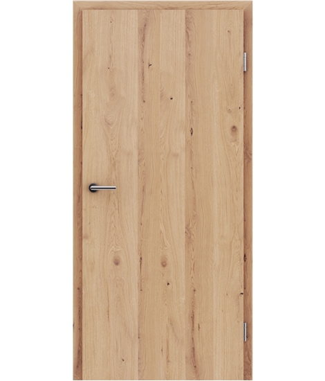 Veneered interior door with longitudinal structure GREENline - oak knotty cracked matt stained lacquered