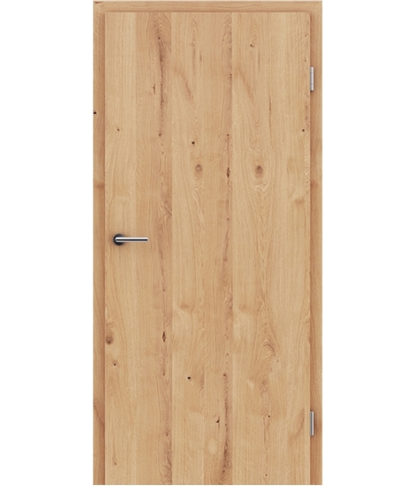 Veneered interior door with longitudinal structure GREENline - oak knotty cracked oiled