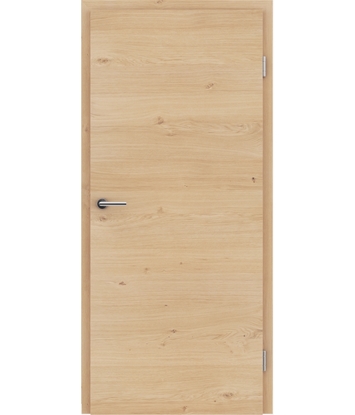 Veneered interior door with a combination of a transverse and longitudinal structure VIVCEline - F4 oak knotty brushed matt stained lacquered