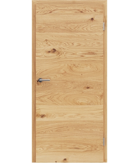 Veneered interior door with a combination of a transverse and longitudinal structure VIVCEline - F4 oak knotty brushed oiled