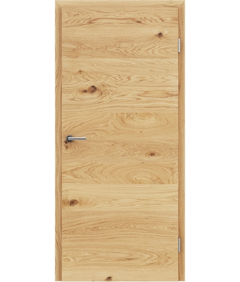 Veneered interior door with a combination of a transverse and longitudinal structure VIVCEline - F4 oak knotty oiled