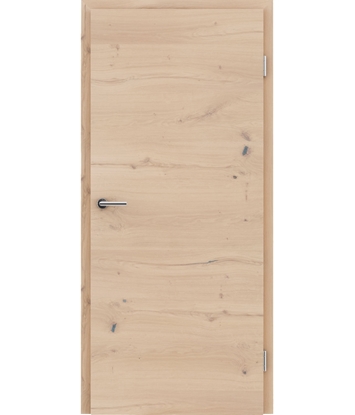 Veneered interior door with a combination of a transverse and longitudinal structure VIVCEline - F4 oak knotty cracked white-oiled