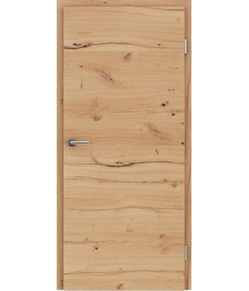 Veneered interior door with a combination of a transverse and longitudinal structure VIVCEline - F4 oak knotty cracked brushed oiled