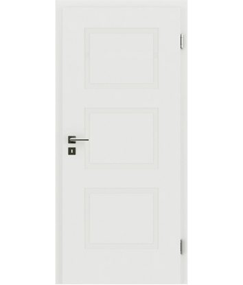 White-lacquered interior door with a relief-like surface KAISERline – R49L, white-lacquered