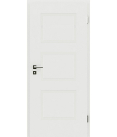 White-lacquered interior door with a relief-like surface KAISERline – R49L, white-lacquered