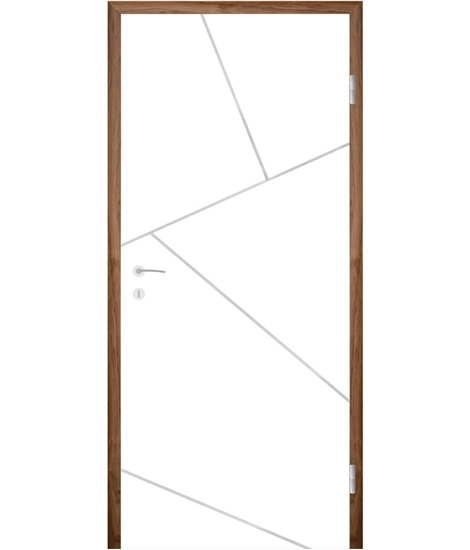 White-lacquered interior door with grooves COLORline – MODENA R88L