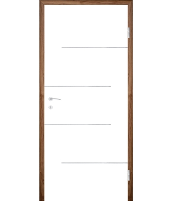 Picture of White-lacquered interior door with grooves COLORline – MODENA R90L