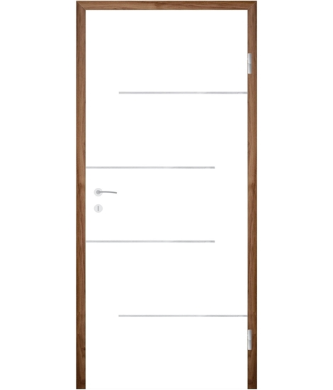 White-lacquered interior door with grooves COLORline – MODENA R90L