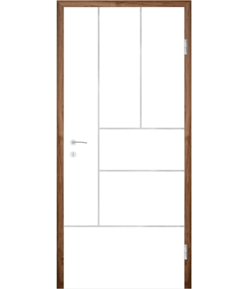 Picture of White-lacquered interior door with grooves COLORline – MODENA R95L